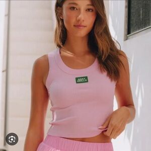 Daily Drills Pink Ribbed Tank - size M/L